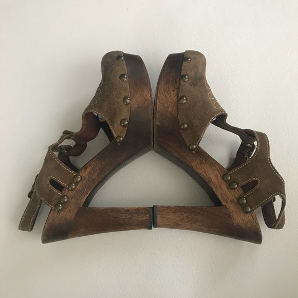 Kors Michael Kors Suede wood heel sandals 8.5 - Picture 7 of 8